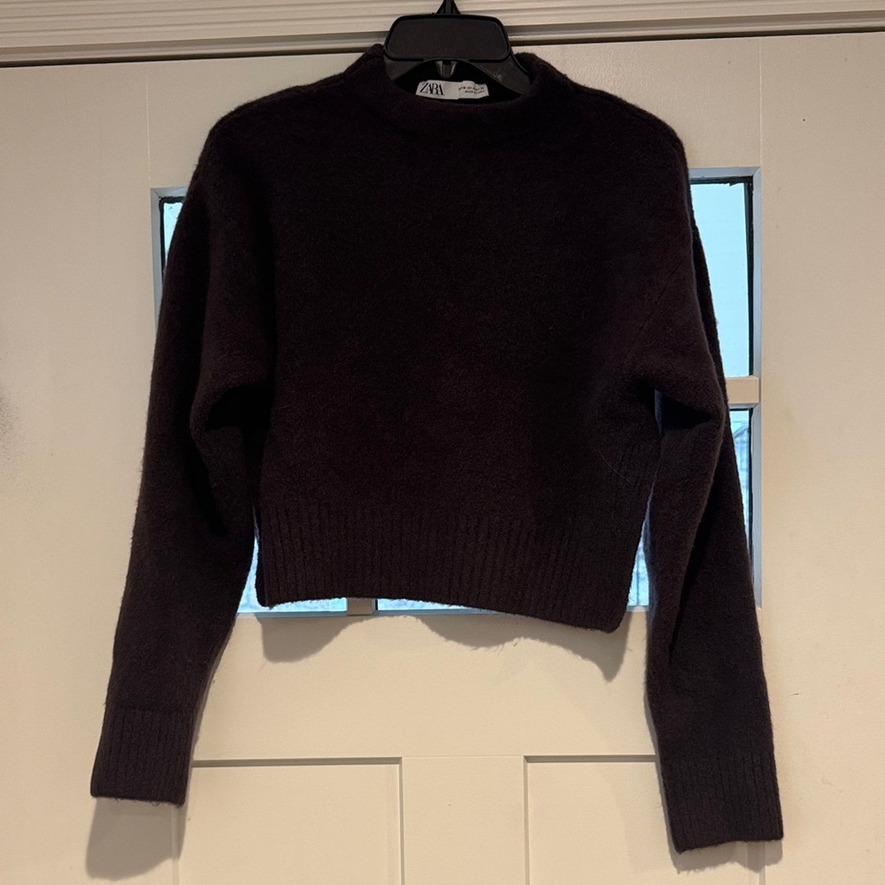 Zara deep purple Women's cropped Sweater